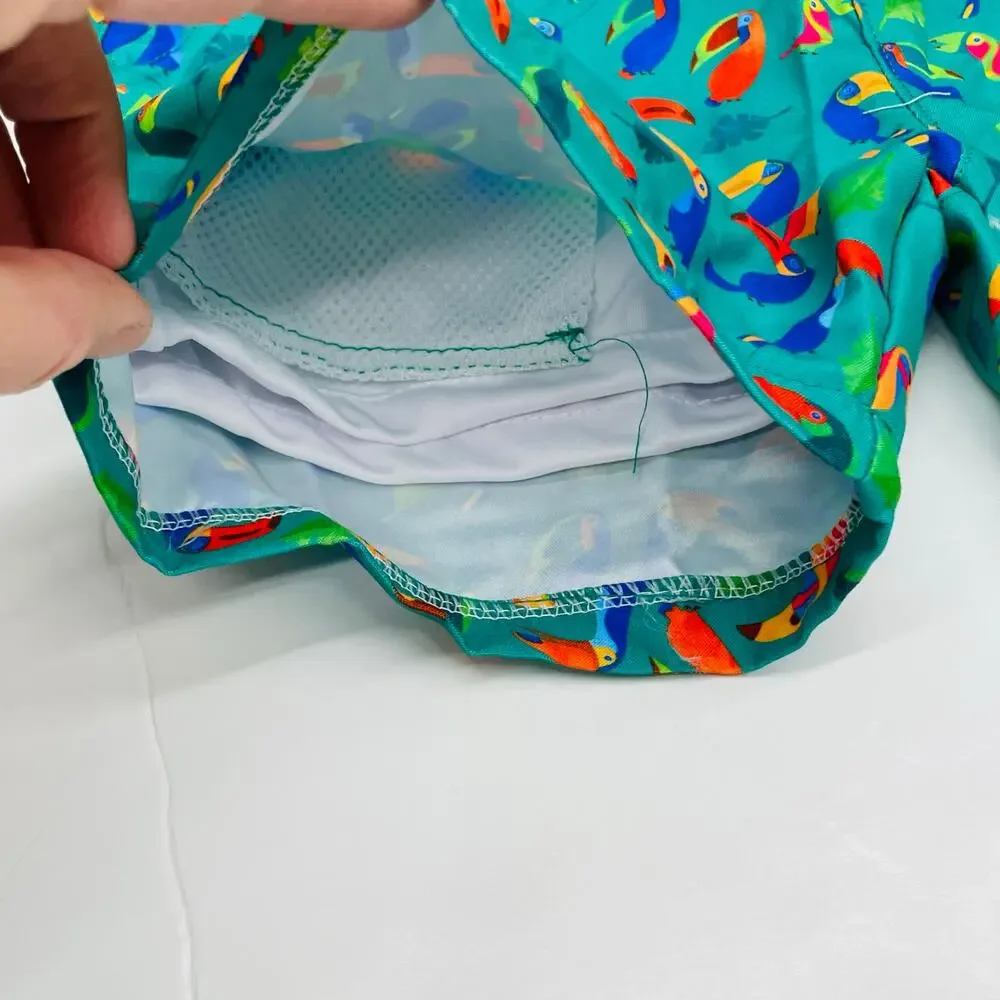 NWT Blue Quail Size 12M Toucan Swim Trunks